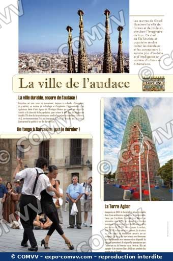 Panneau de l'exposition Barcelone