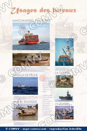 Panneau de l'exposition Bateaux