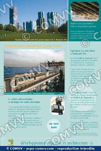 Panneau de l'exposition Développement durable et architecture